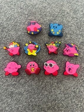 CROCS Pink Kirby Jibbitz Charms Set - Multi Pink, Blue, Yellow